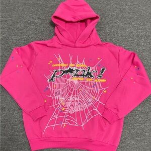 Pink spider worldwide hoodie PINK